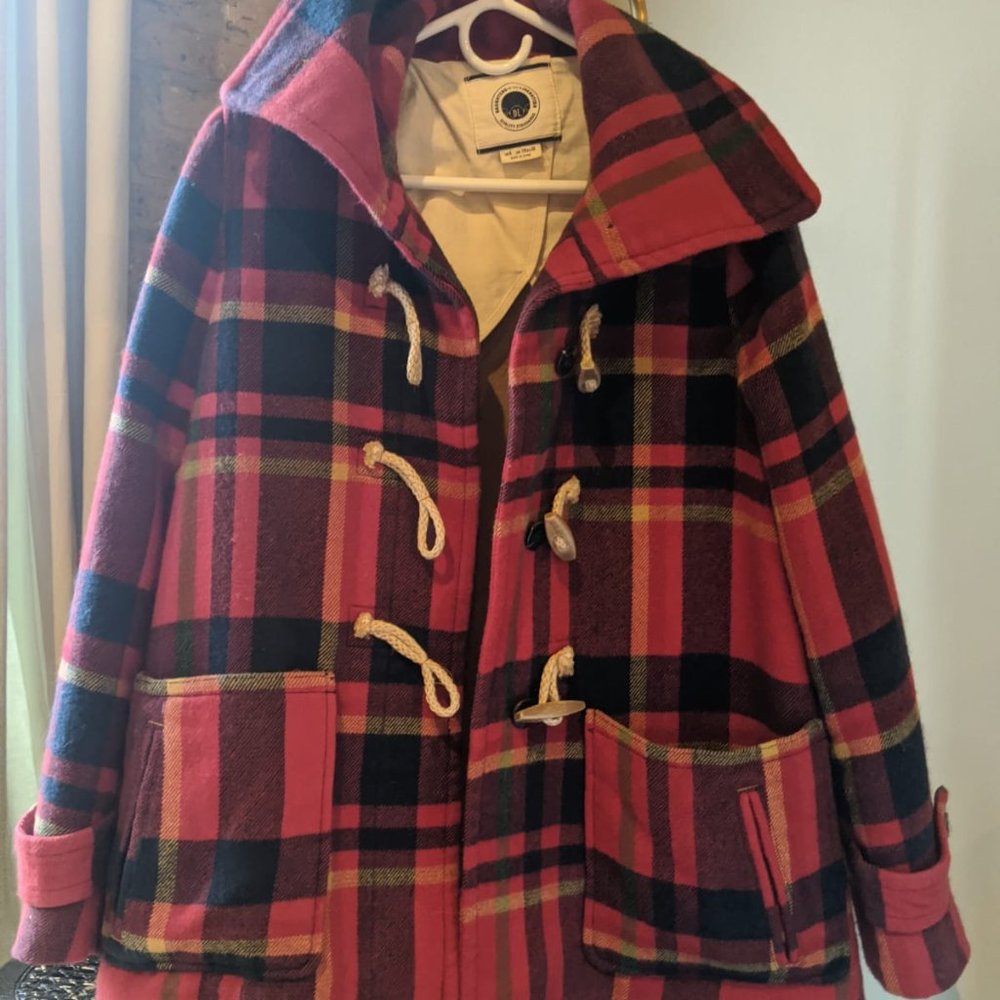 Red Flannel Pea Coat